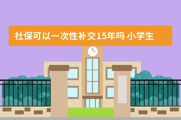 社保可以一次性补交15年吗 小学生社保有什么用