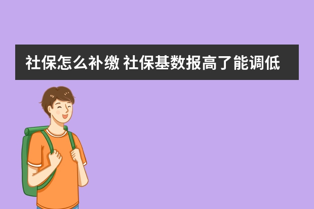 社保怎么补缴 社保基数报高了能调低吗