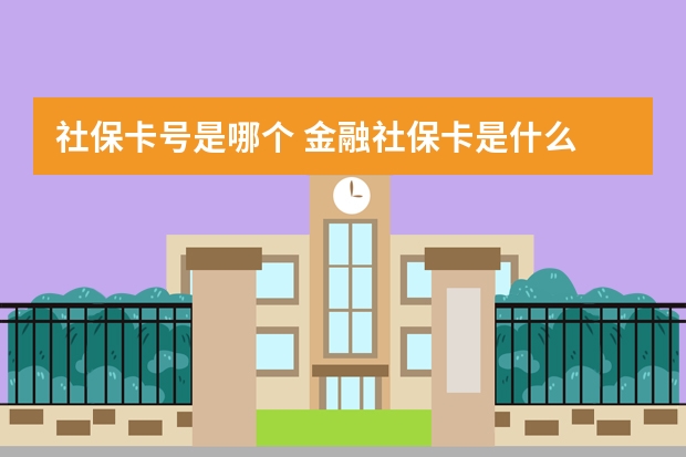 社保卡号是哪个 金融社保卡是什么