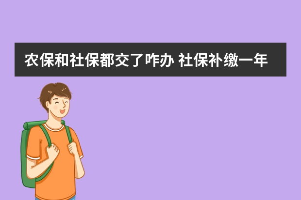 农保和社保都交了咋办 社保补缴一年多少钱