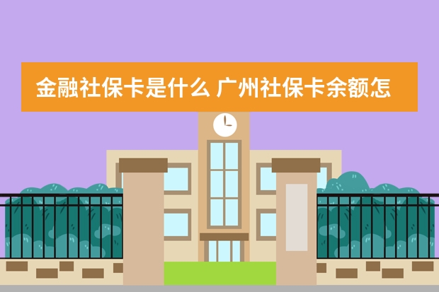 金融社保卡是什么 广州社保卡余额怎么查