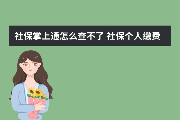 社保掌上通怎么查不了 社保个人缴费需要什么资料